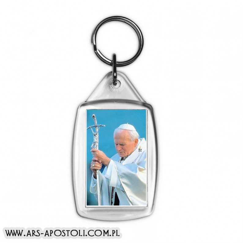 Brelok „Św. Jan Paweł II” - niebieski, zdjęcie