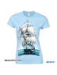 Koszulka damska „Nie bój się, wypłyń na głębię!” błękitna