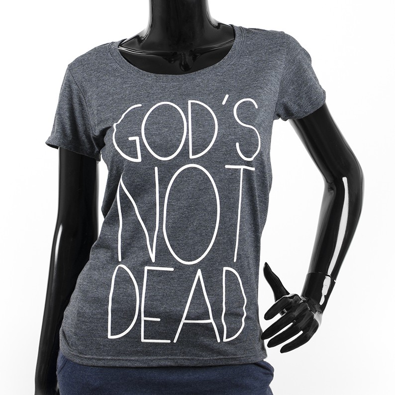 Koszulka damska z dekoltem „God's not dead”