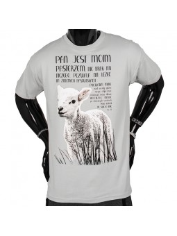 Koszulka męska „Pan jest moim Pasterzem” szara 2