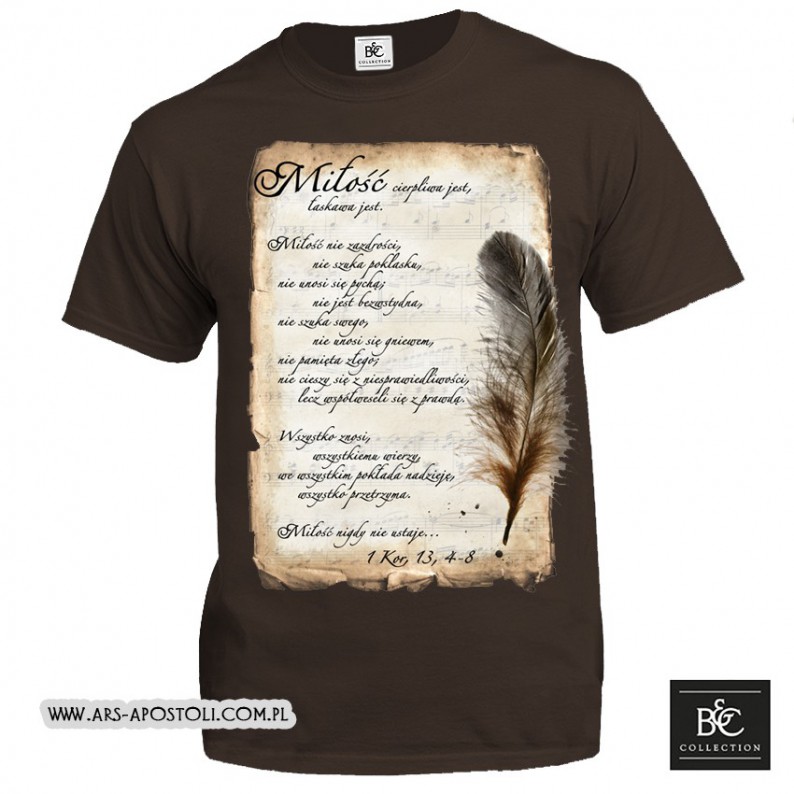 Koszulka męska „Hymn o Miłości” brązowa