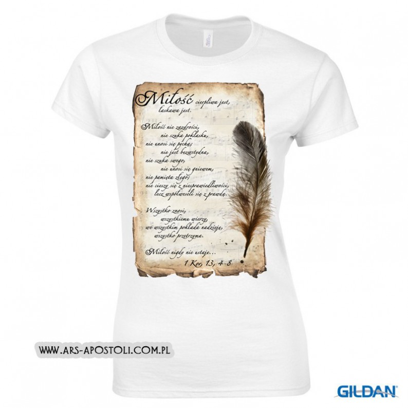 Koszulka damska „Hymn o Miłości” biała