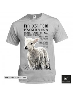 Koszulka męska „Pan jest moim Pasterzem” szara