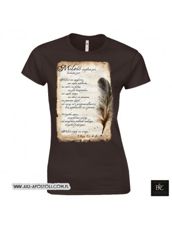 Koszulka damska „Hymn o Miłości” brązowa