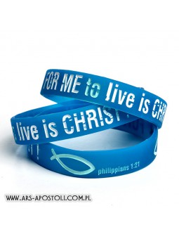 Opaska „For me to live is Christ” turkusowa