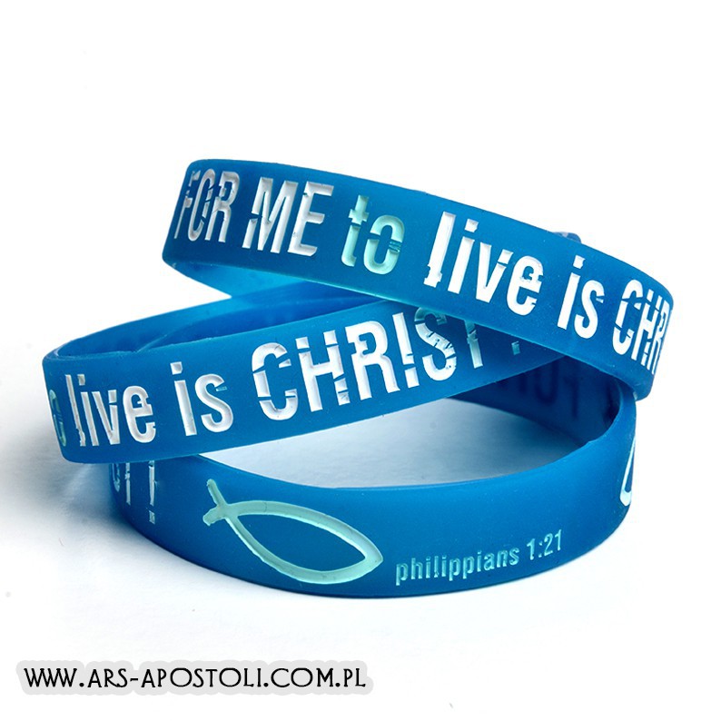 Opaska „For me to live is Christ” turkusowa