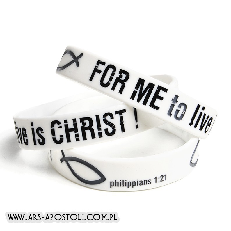 Opaska „For me to live is Christ” biała